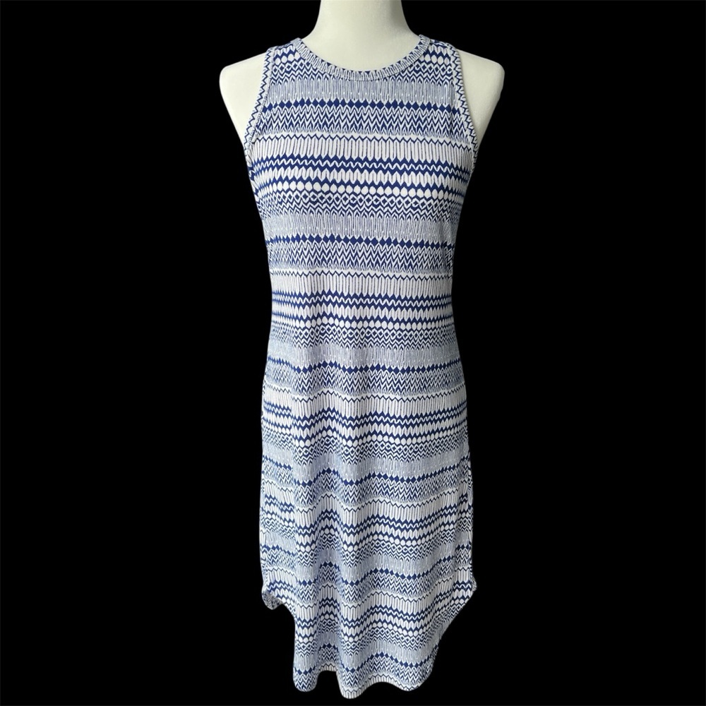 Banana Republic‎ Blue and White Striped Midi Dress sz S Small Casual Stretchy